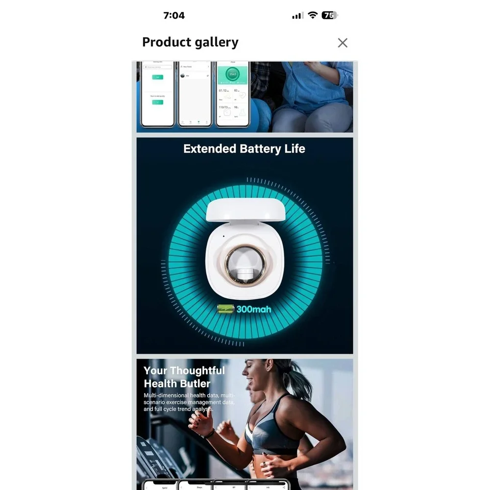 NWT Rose Gold Smart Ring Health Tracker Sleep Monitor Heart Rate Waterproof Sz 8